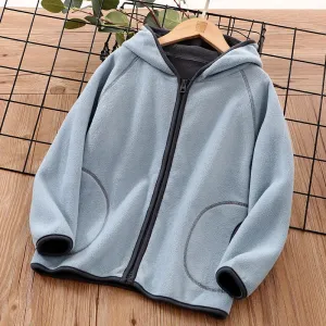 2-14 Years Winter Warm Clothes Kids Coats Girls Boys Polar Coral Fleece Hoodies Sweatshirt Boys Girls Flannel Zipper Hoodie