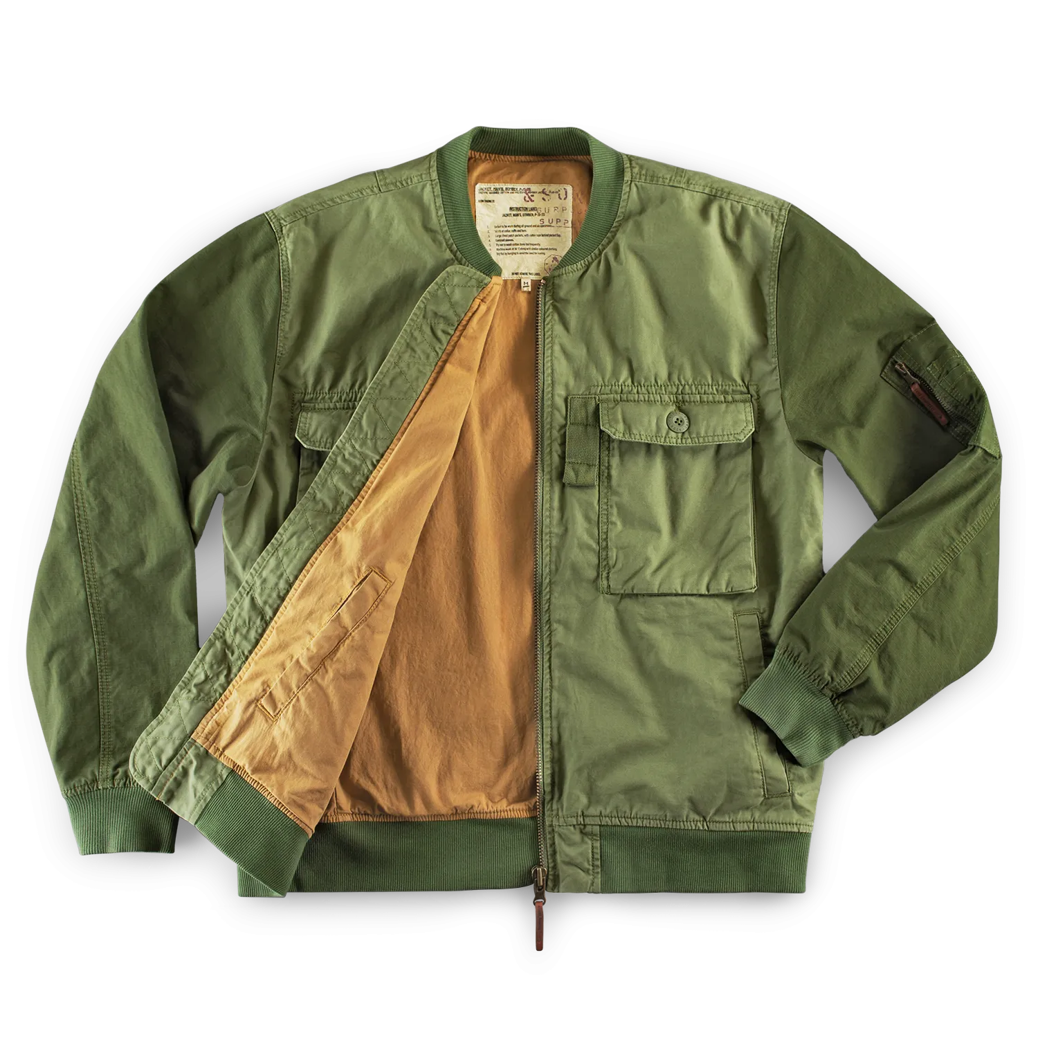 &SONS Harris Bomber Jacket Army Green