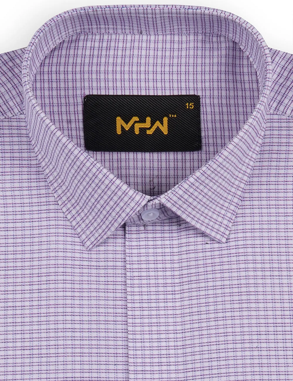 Authentic White and Purple Check Shirt for Men