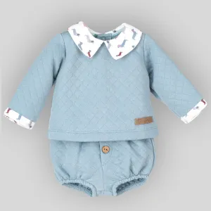 Baby Boys Quilted Outfit - Blue - Calamaro 17873