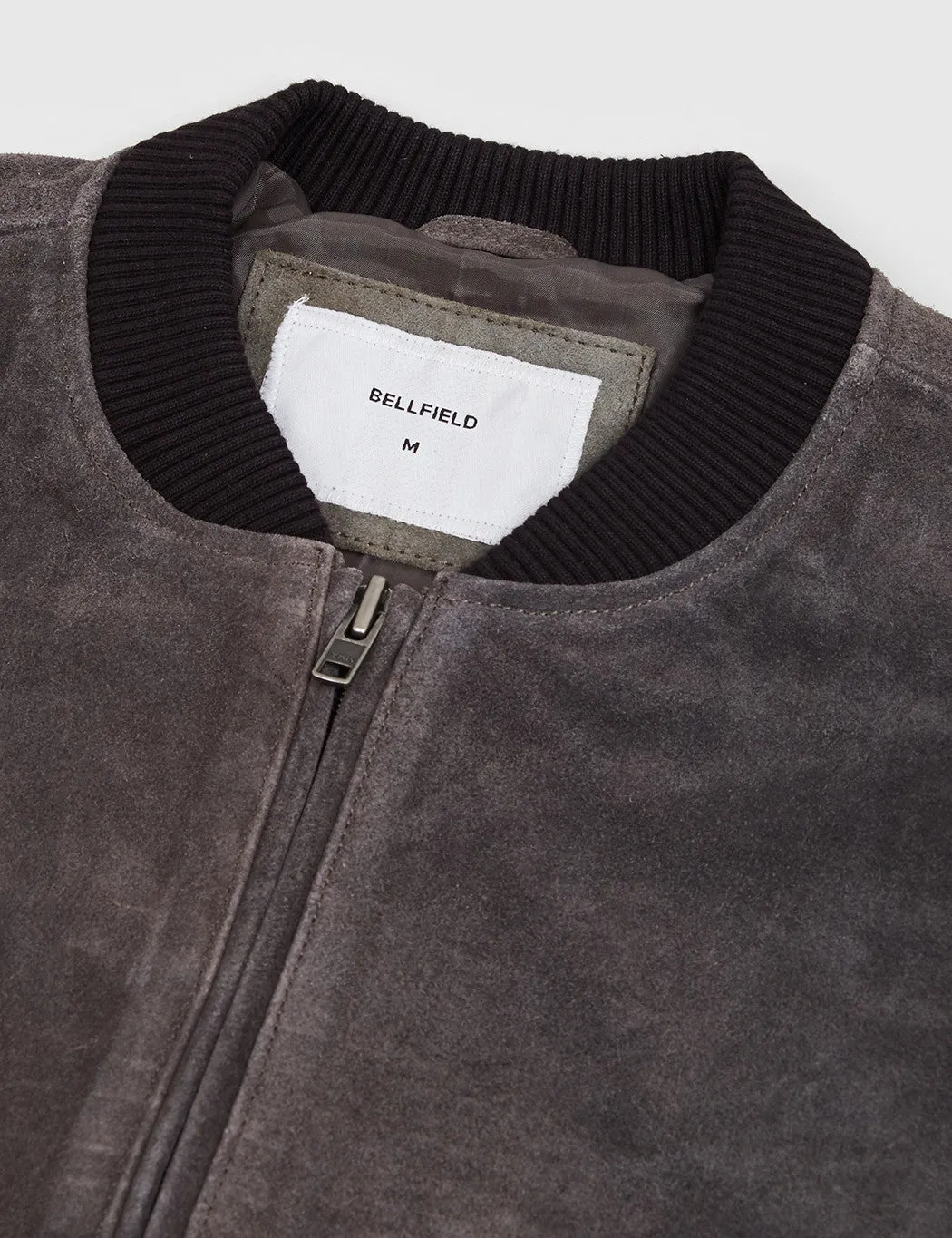 Bellfield Hadon Suede Bomber Jacket - Charcoal