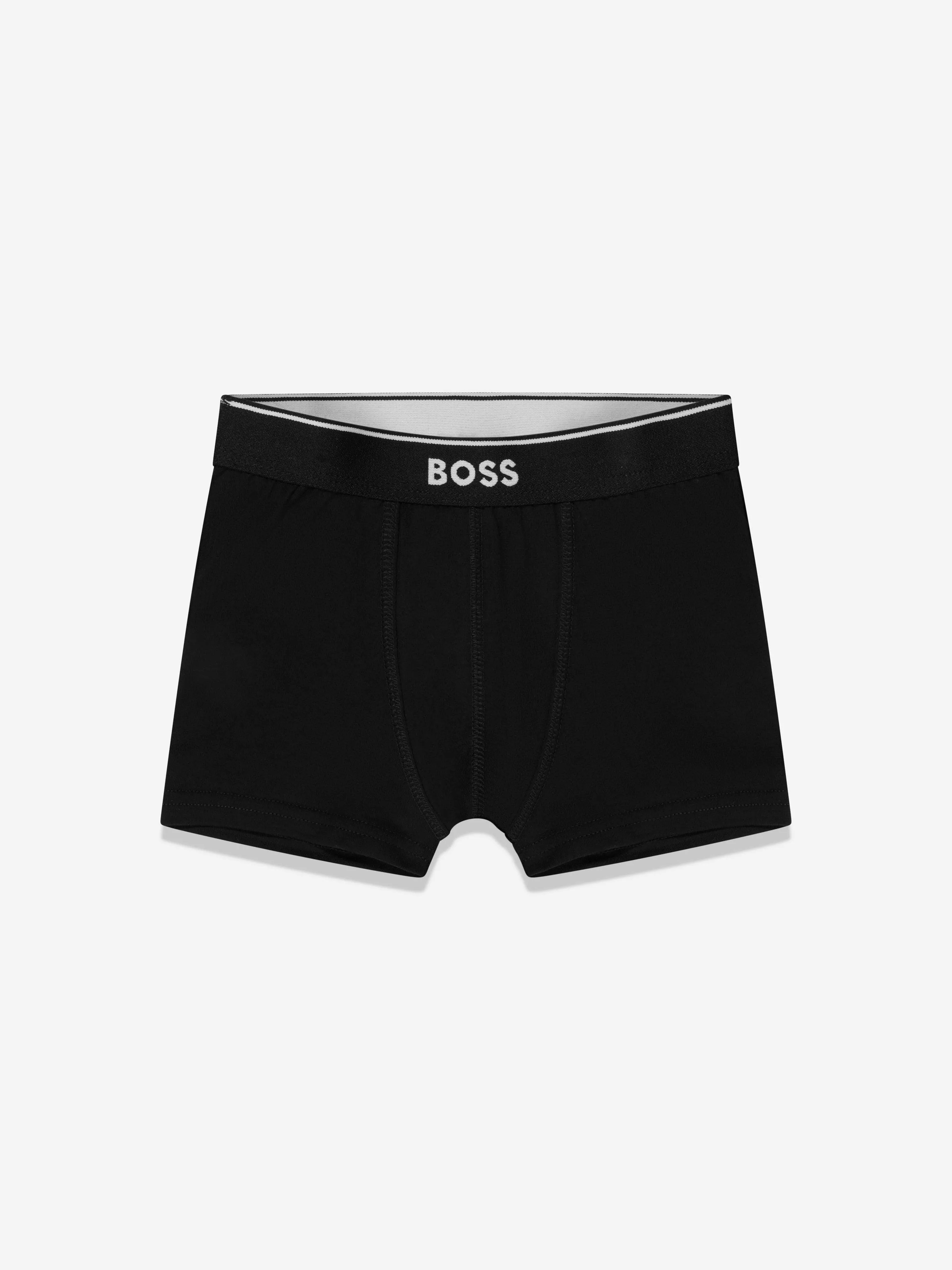 BOSS Boys 2 Pack Boxer Shorts Set in Black