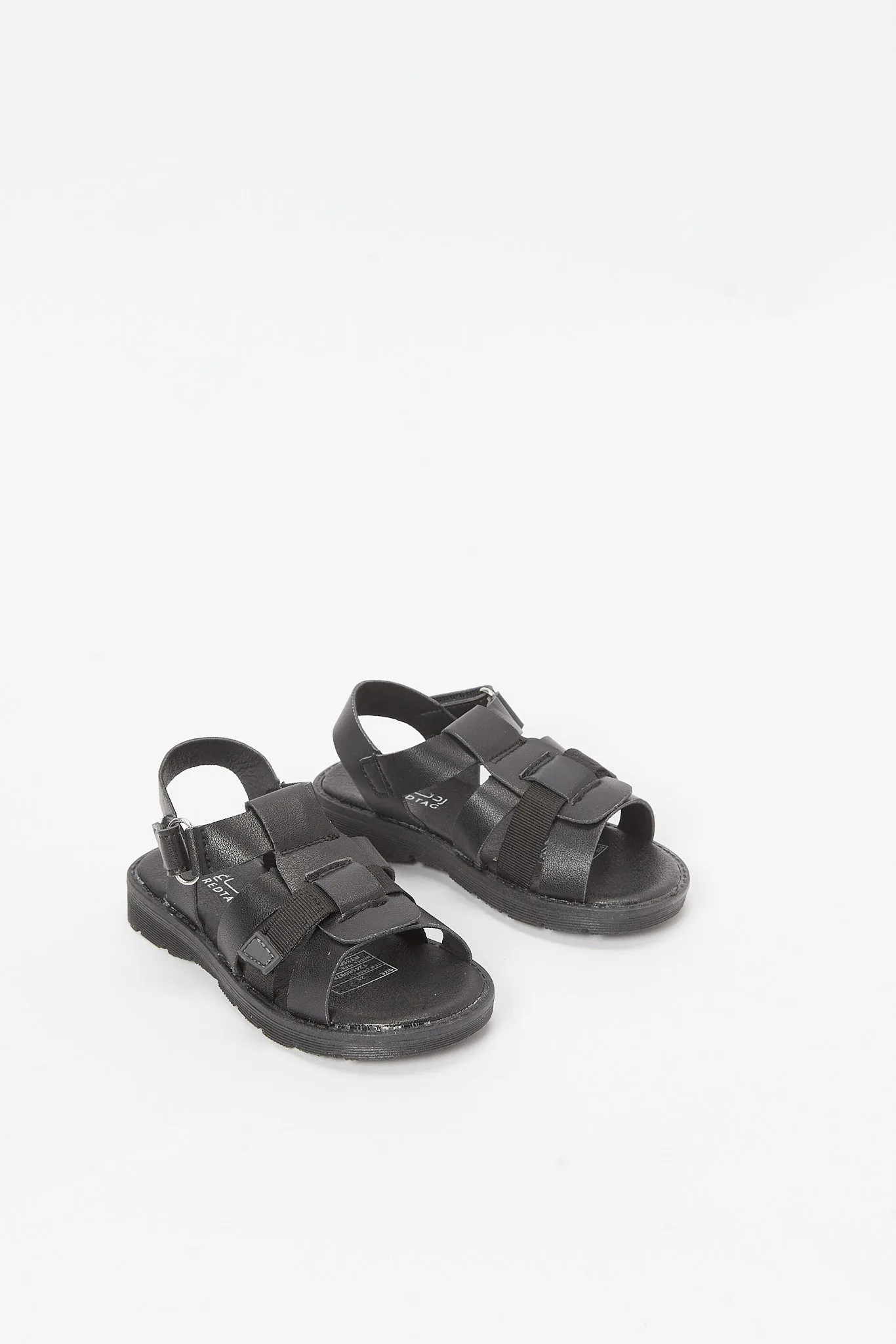 Boys Black Velcro Comfort Sandal