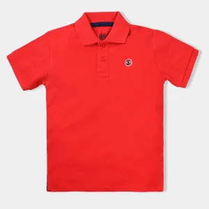 Boys Cotton Pk Polo Basic-F. Scarlet