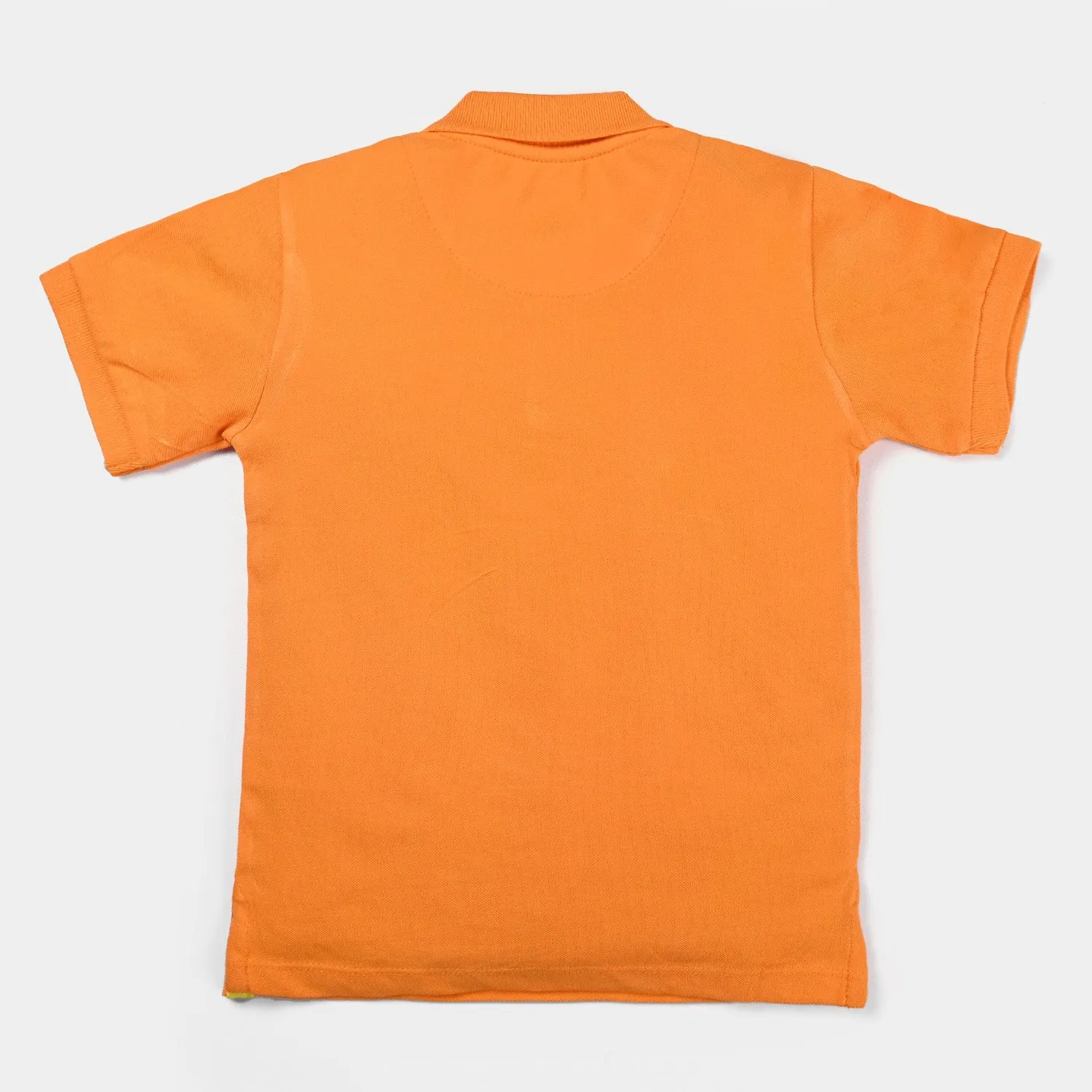 Boys Cotton PK Polo T-Shirt Basic-B. Marigold