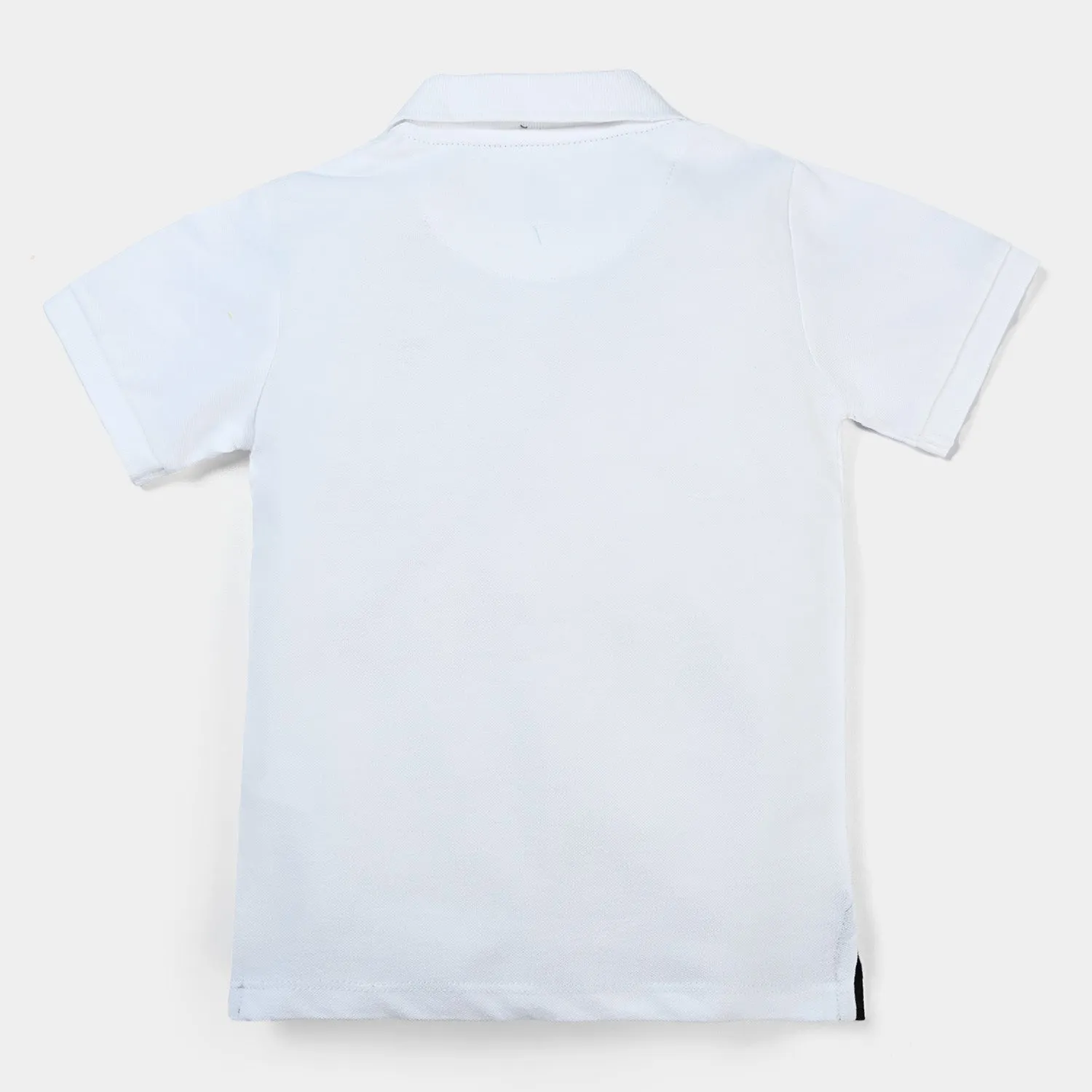 Boys Cotton PK Polo T-Shirt Basic-White