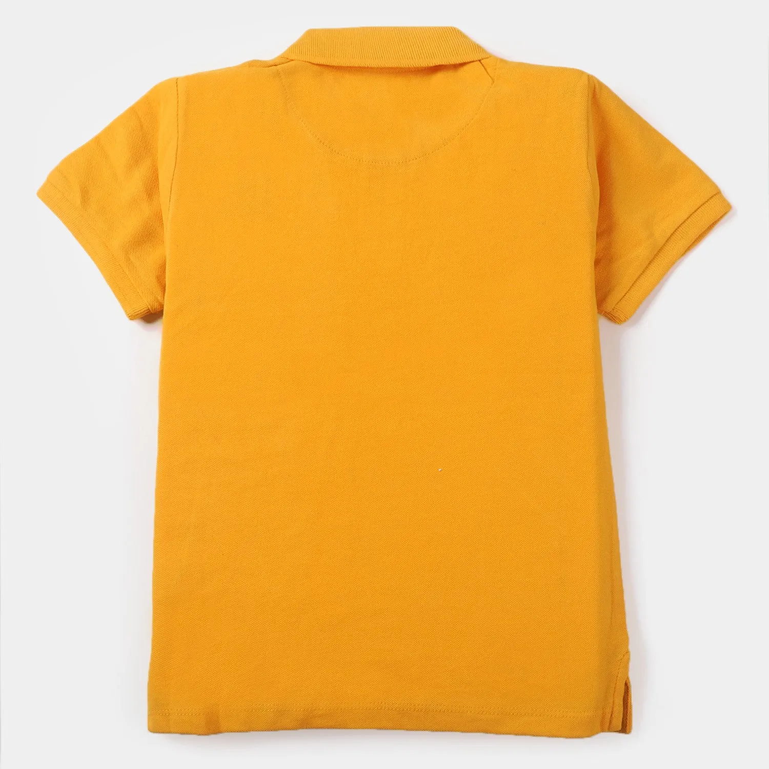 Boys Cotton Polo Basic T-Shirt - Citrus