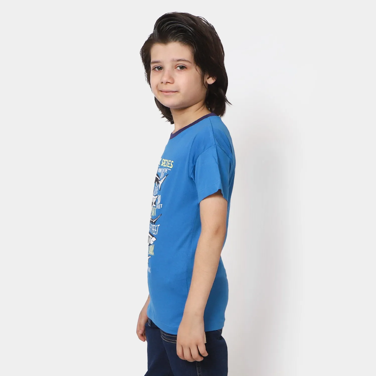 Boys Cotton T-Shirt Shark | Blue