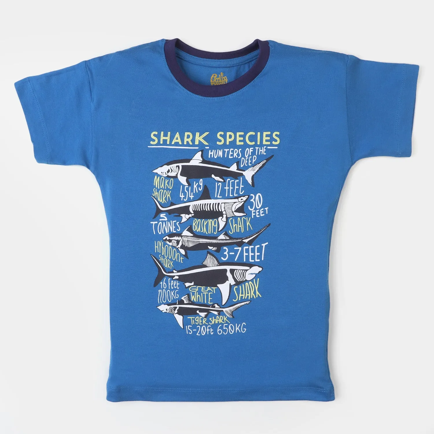 Boys Cotton T-Shirt Shark | Blue