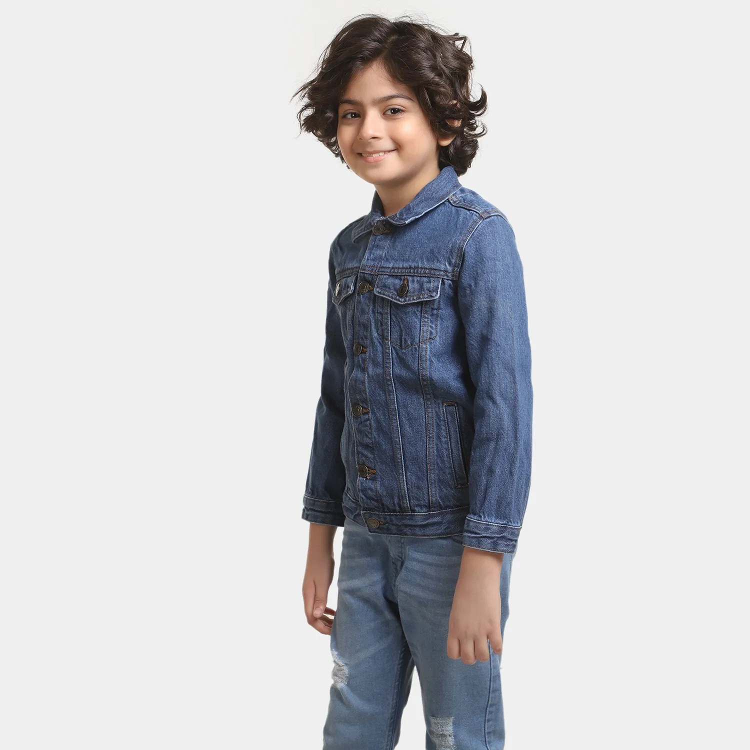 Boys Denim Jacket Basic - Mid Blue