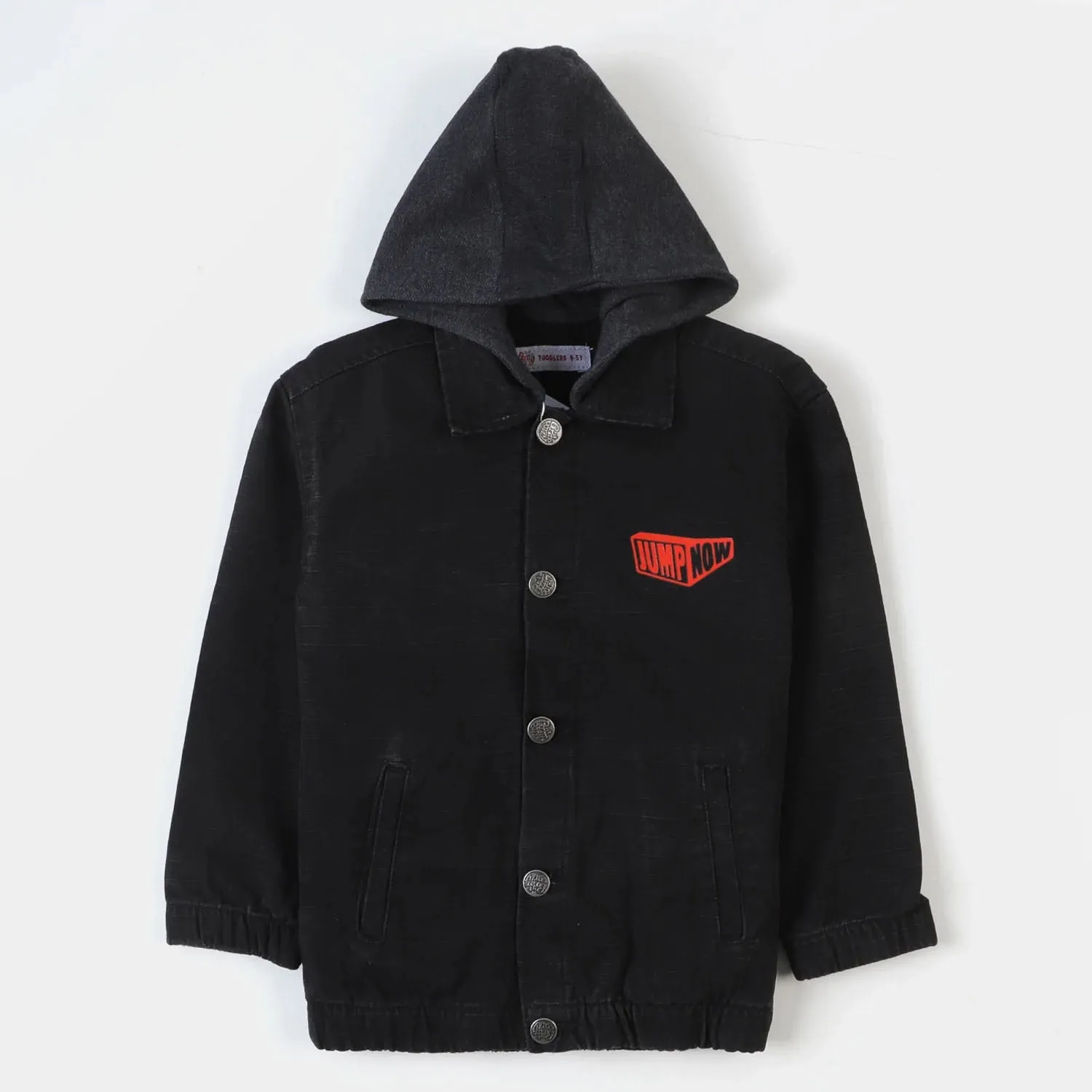 Boys Denim Jacket Jump Now-BLACK