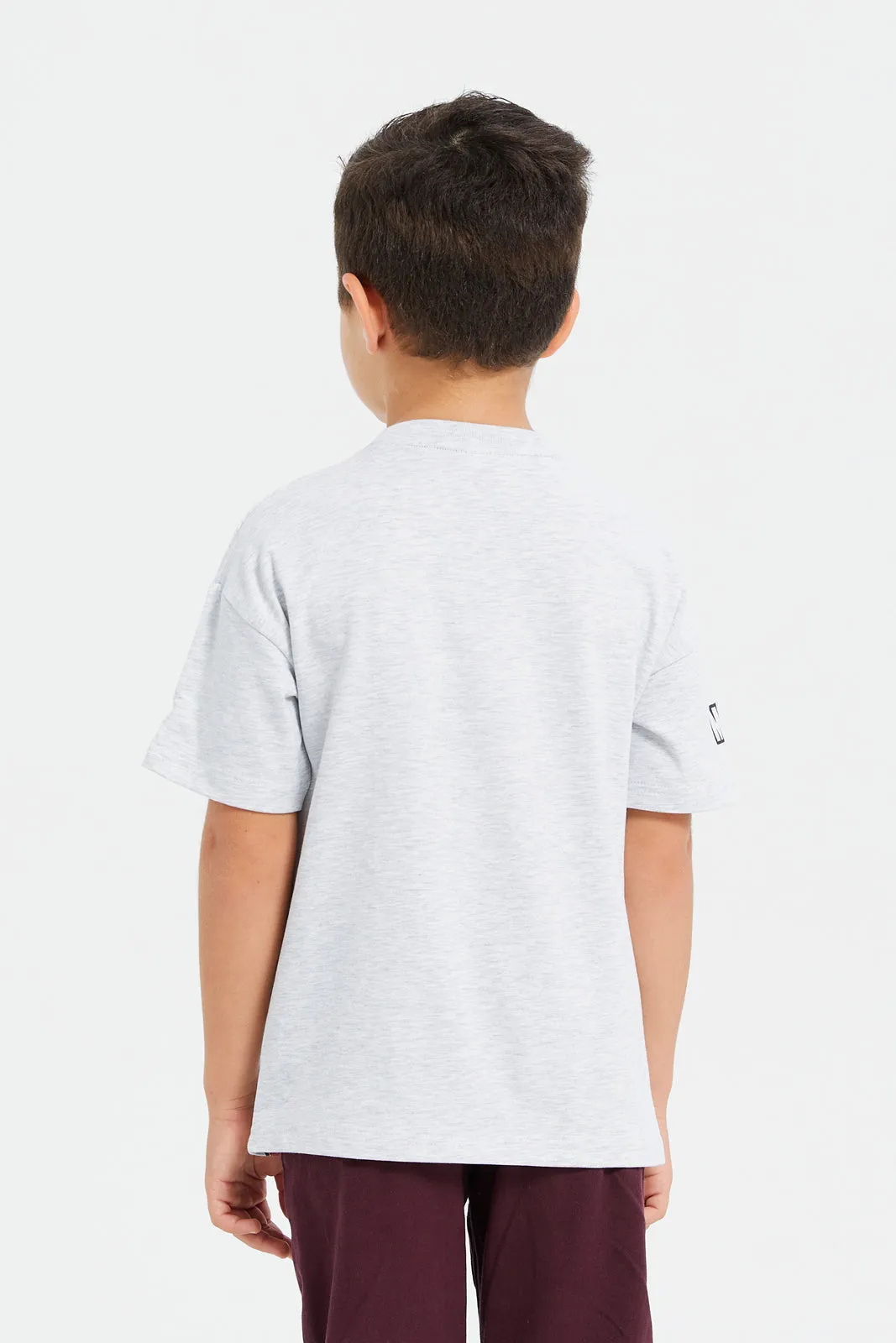 Boys Grey Iron Man Short Sleeve T-Shirt