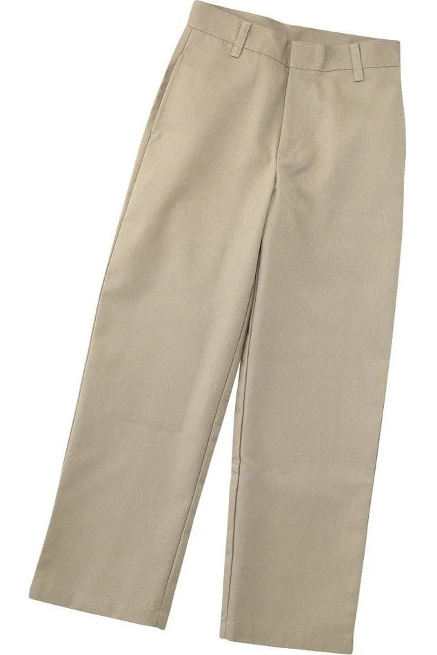 Boys Khaki Flat Front Pants