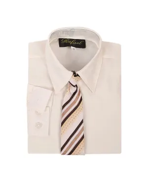 Boys Long Sleeve Formal Dress Shirts and Ties - Choice of Colors