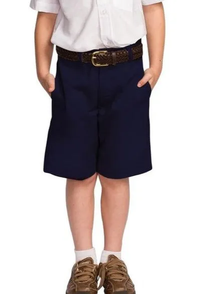 Boys Navy Flat Front Shorts