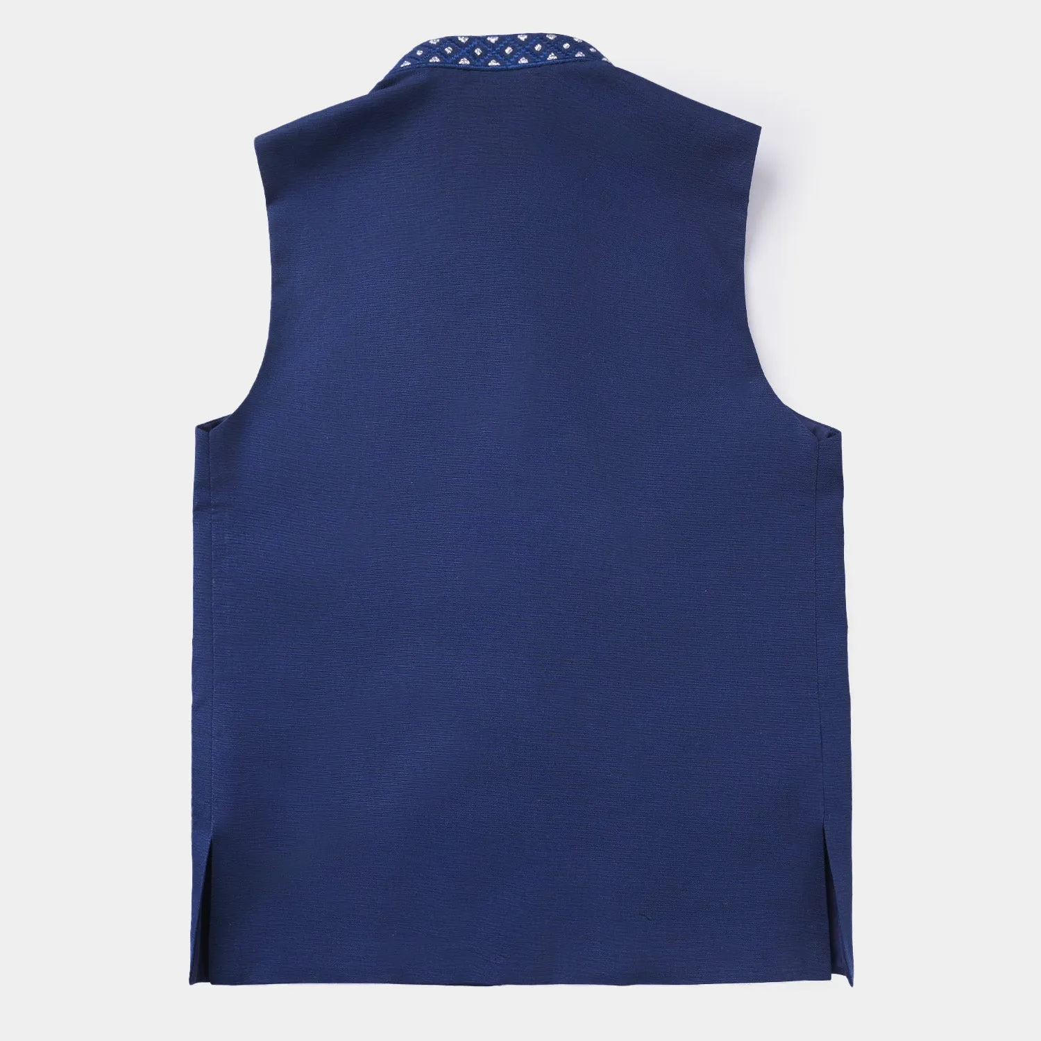 Boys Oxford Waistcoat Silver Lure-NAVY