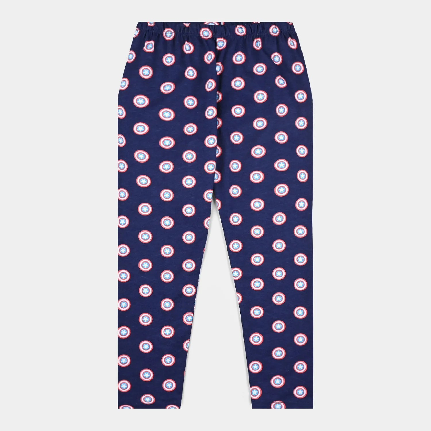 Boys Poly Cotton Knitted Nightwear-Navy Blue