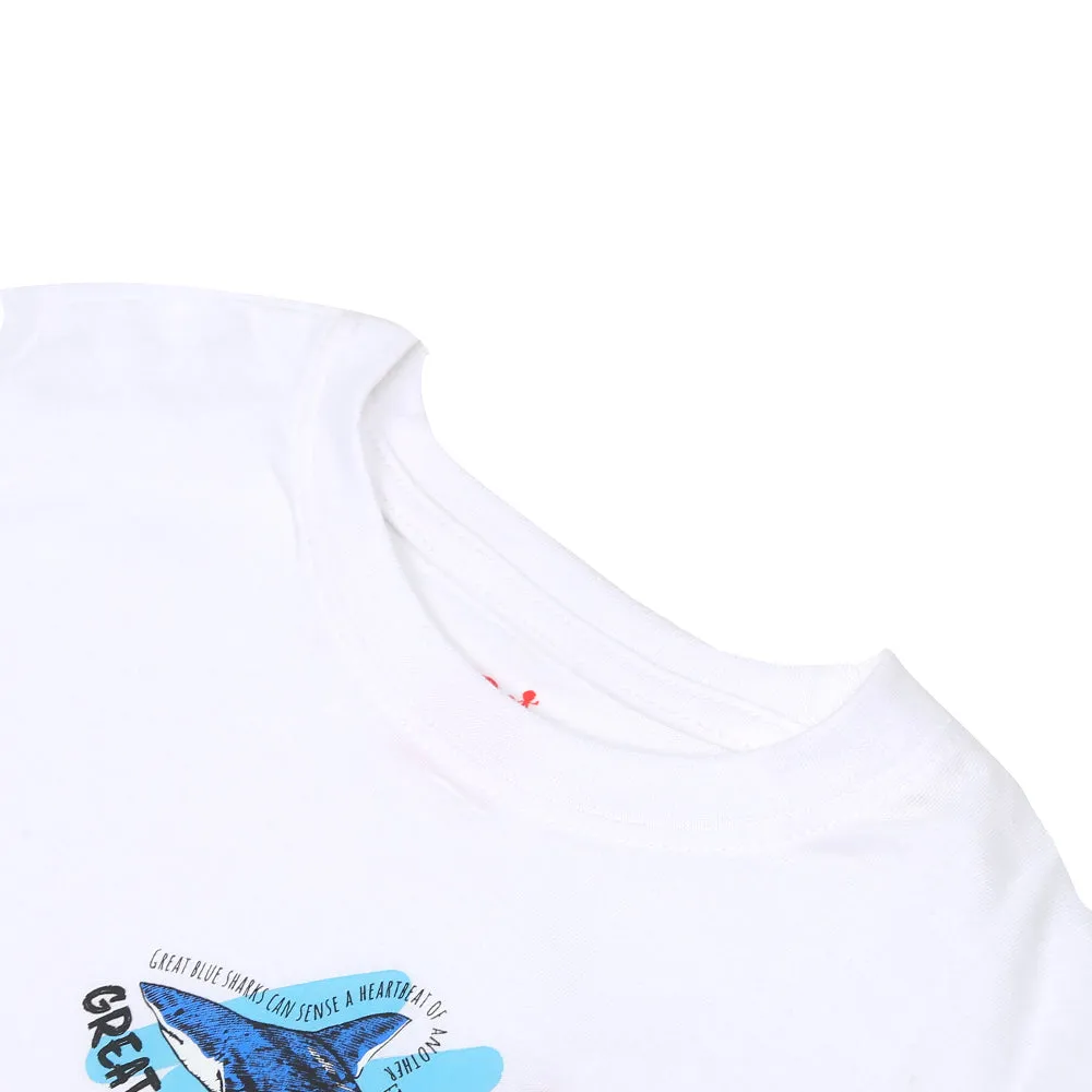 Boys T-shirt Sharks Specs-B.White