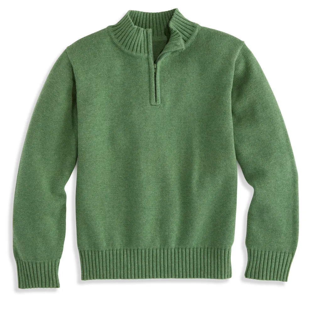 Cashmere Blend Half Zip Pullover -- Woodland