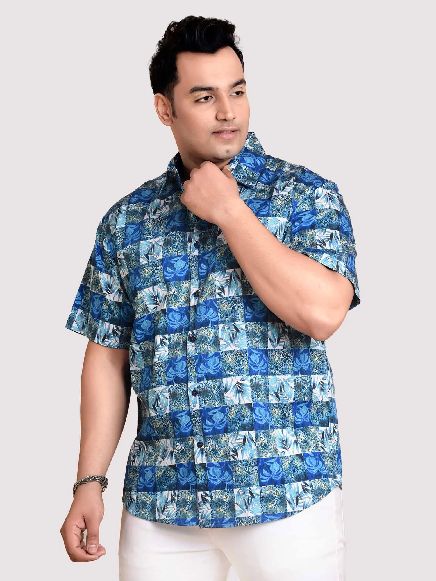 Checkers Digital Printed Shirt Men's Plus Size