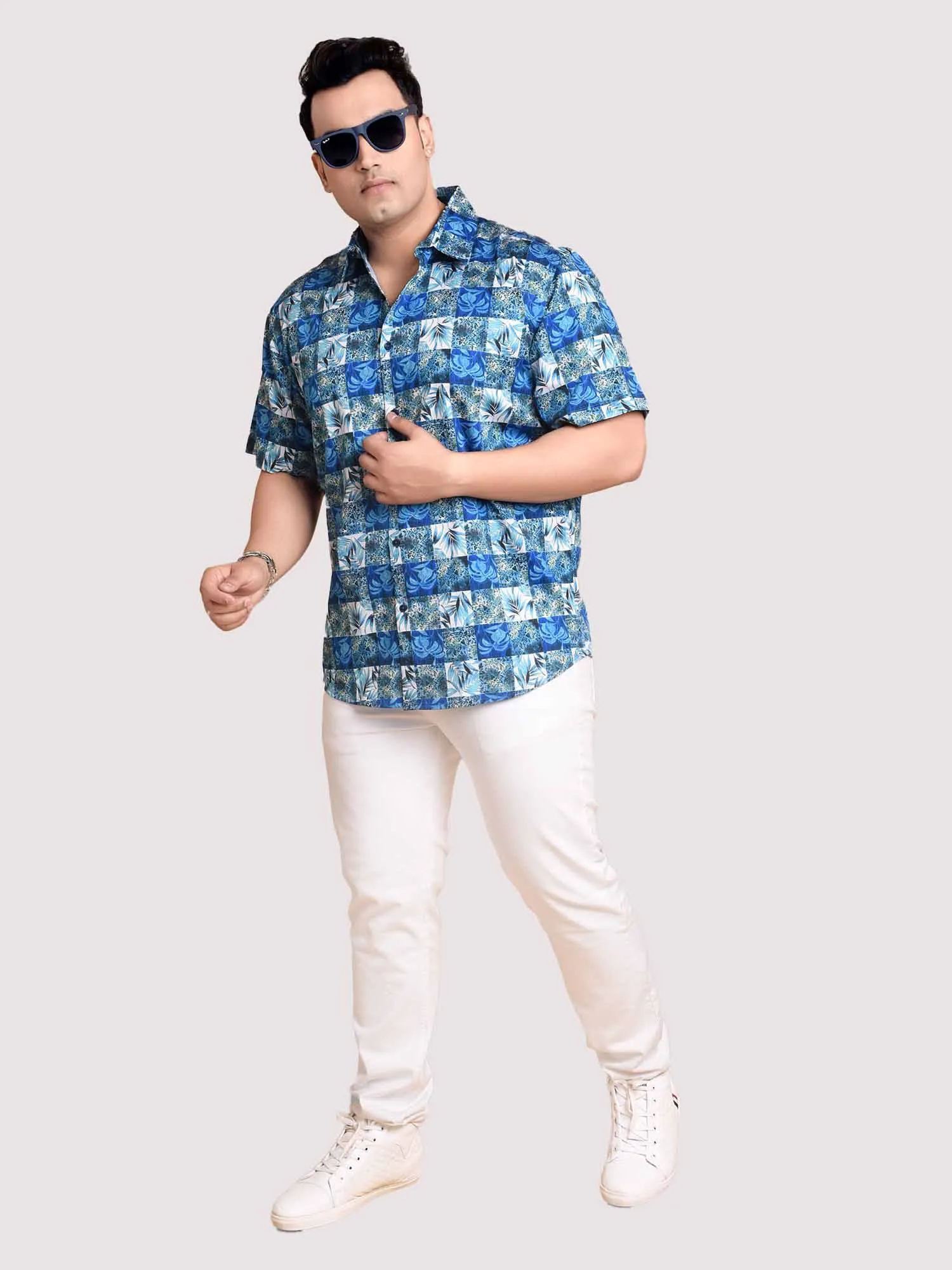 Checkers Digital Printed Shirt Men's Plus Size