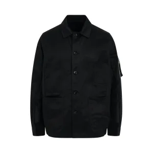 Cotton Chino x Nylon Twill Jacket in Black