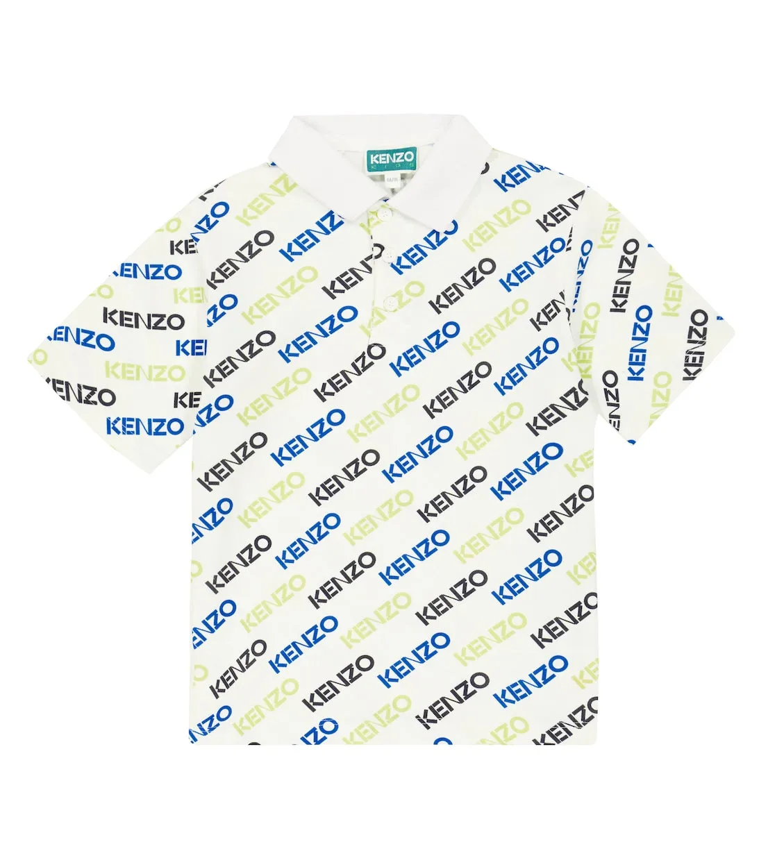 Cotton polo shirt with Kenzo logo, multicolor