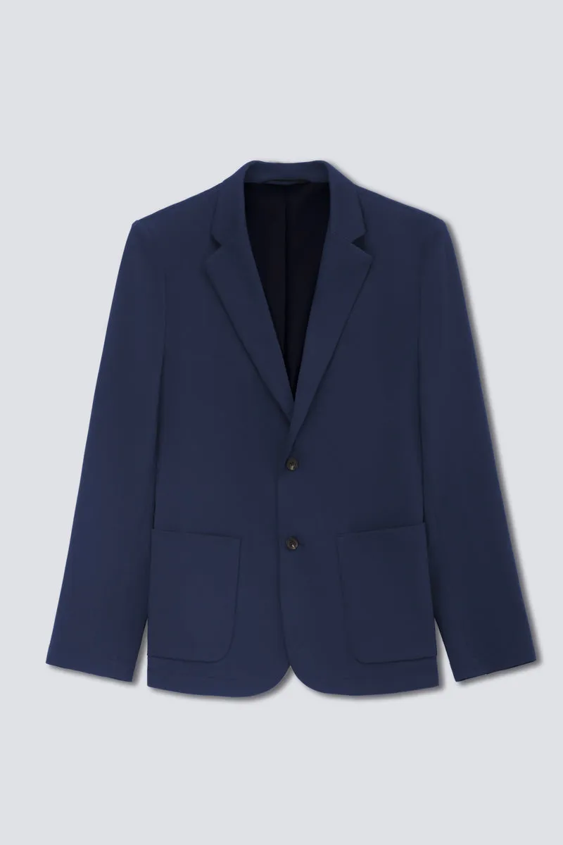 CottonSTRETCH Lightweight Knit Smart Blazer | Navy NNY096