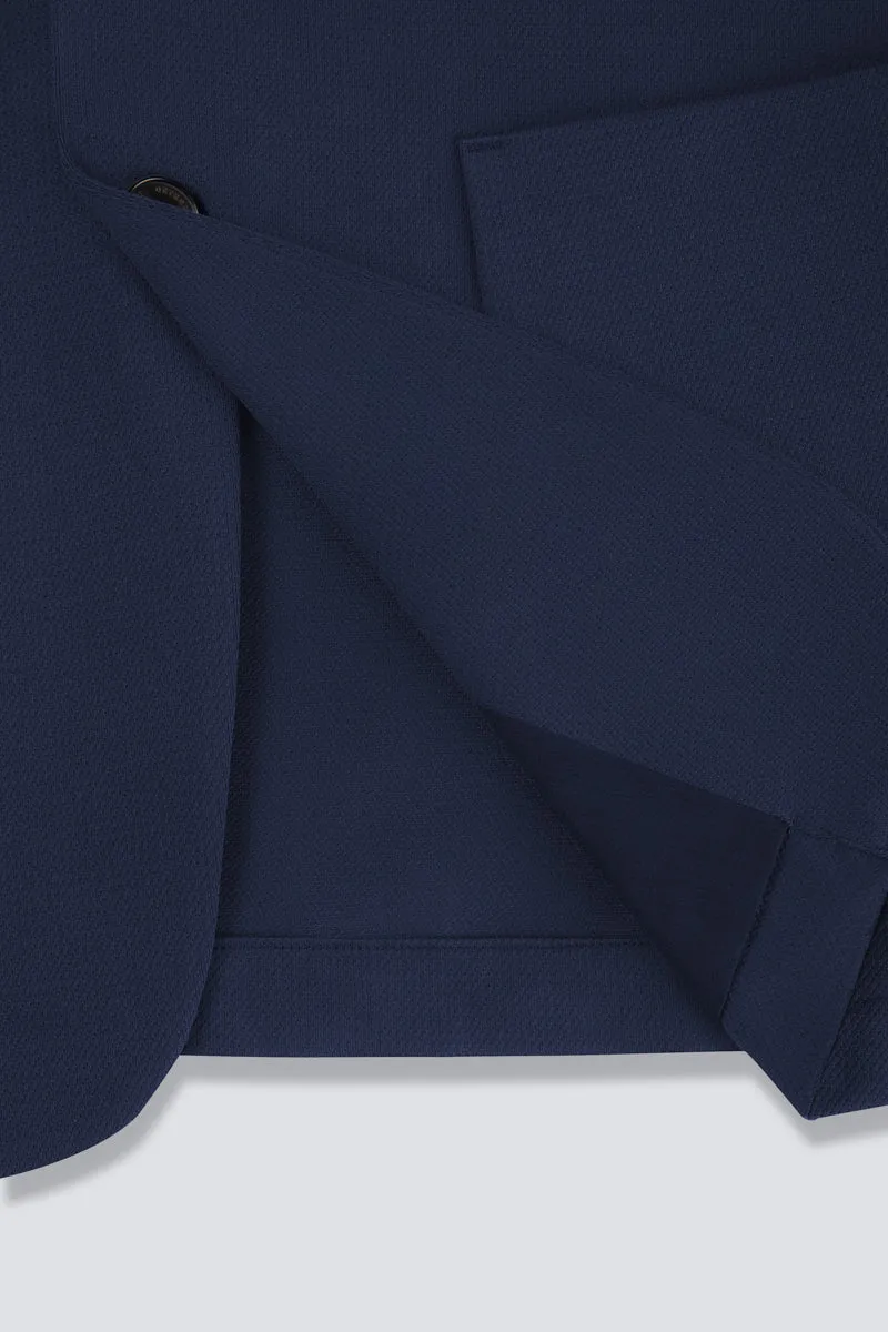 CottonSTRETCH Lightweight Knit Smart Blazer | Navy NNY096