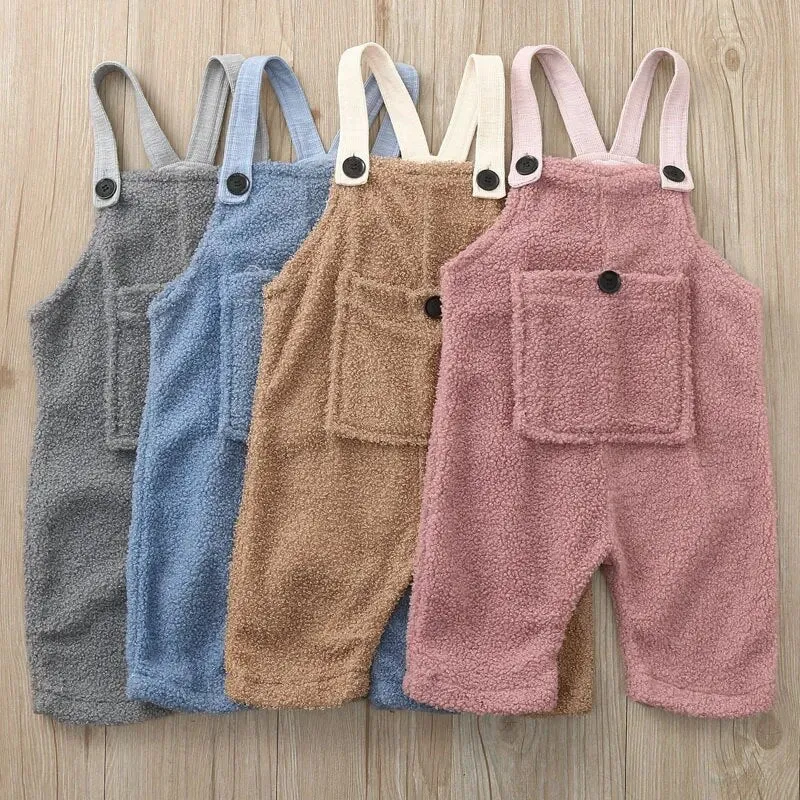 Cozy Kids' Fleece Jumpsuit with Big Pockets