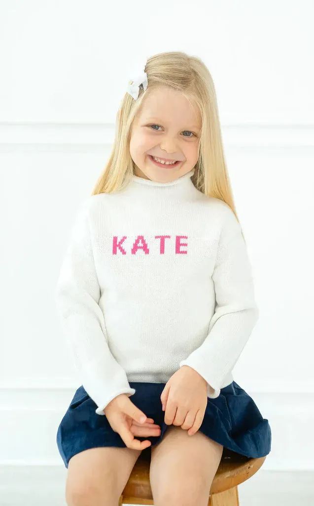 Custom Knit Name Roll Neck Sweater