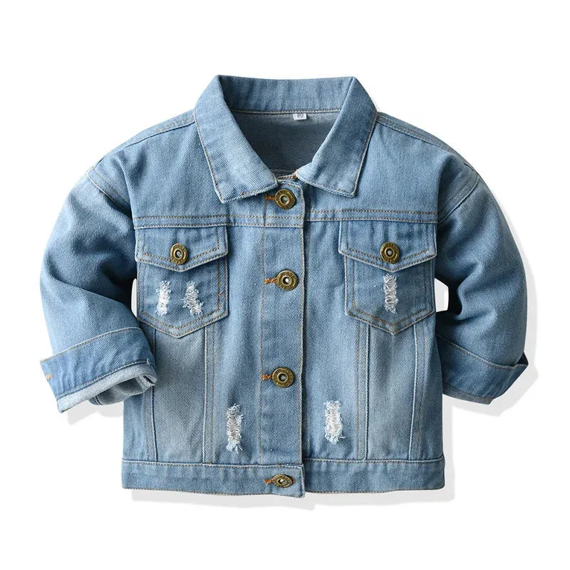 Denim Jackets For Boys Fashion Short Coats Children Clothing Spring Autumn Boys Girls Jean Outerwear Kids Single-breasted Jacket