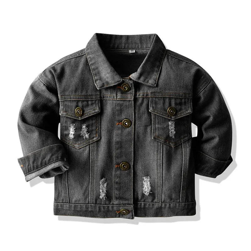 Denim Jackets For Boys Fashion Short Coats Children Clothing Spring Autumn Boys Girls Jean Outerwear Kids Single-breasted Jacket