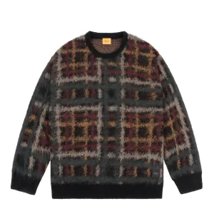 Dime Plaid Mohair Knit Black