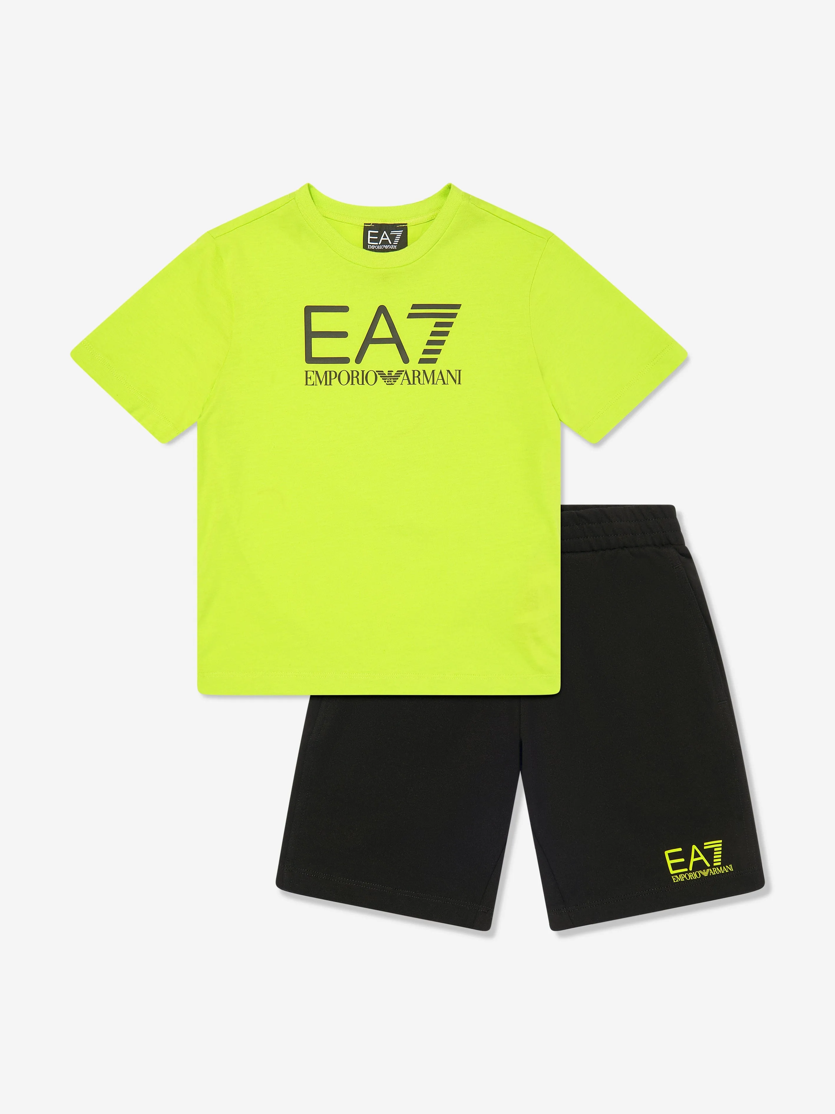 EA7 Emporio Armani Boys Logo Short Set in Green