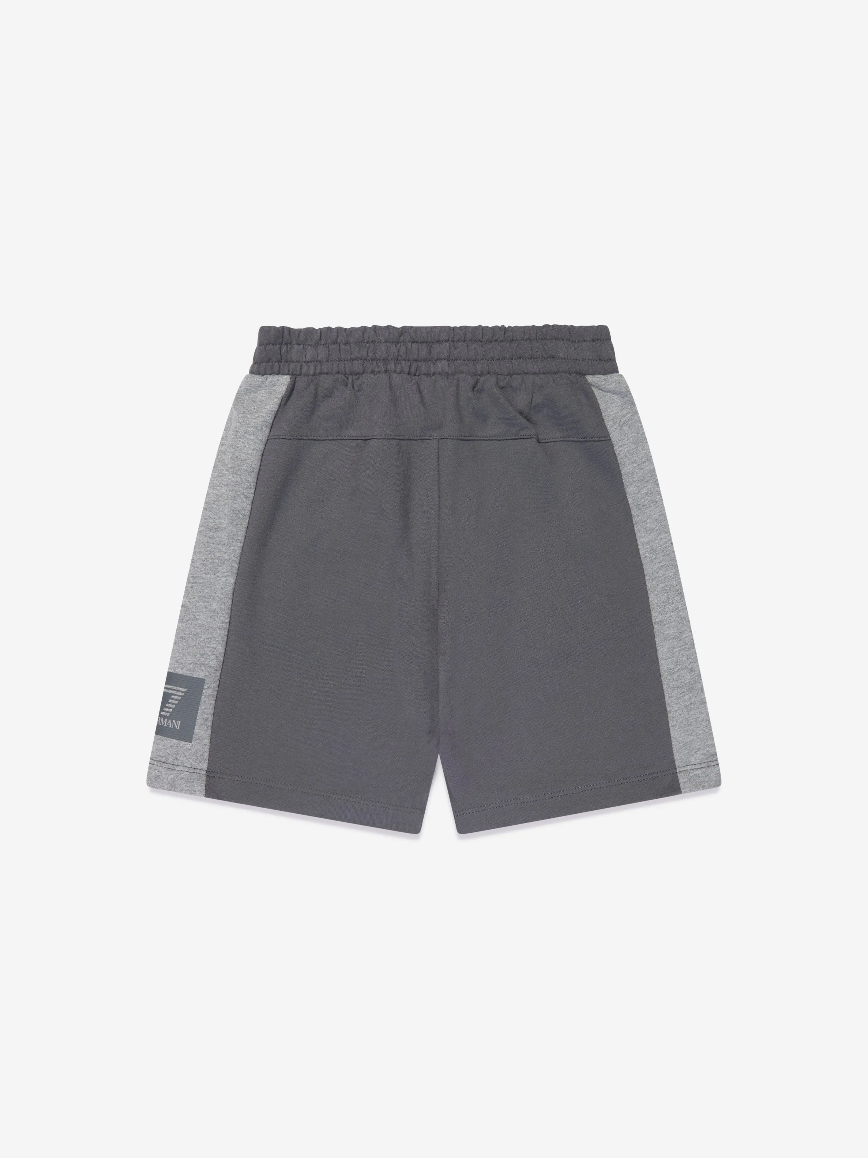 EA7 Emporio Armani Boys Train Tonal Block Bermuda Shorts in Grey