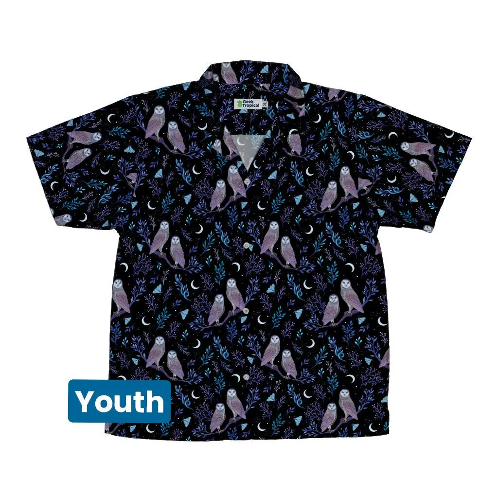 Episodic Owl Floral Youth Hawaiian Shirt