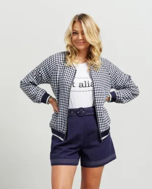 Et Alia Bobby Bomber - Ink/White check