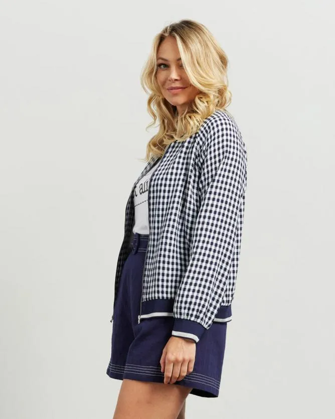 Et Alia Bobby Bomber - Ink/White check