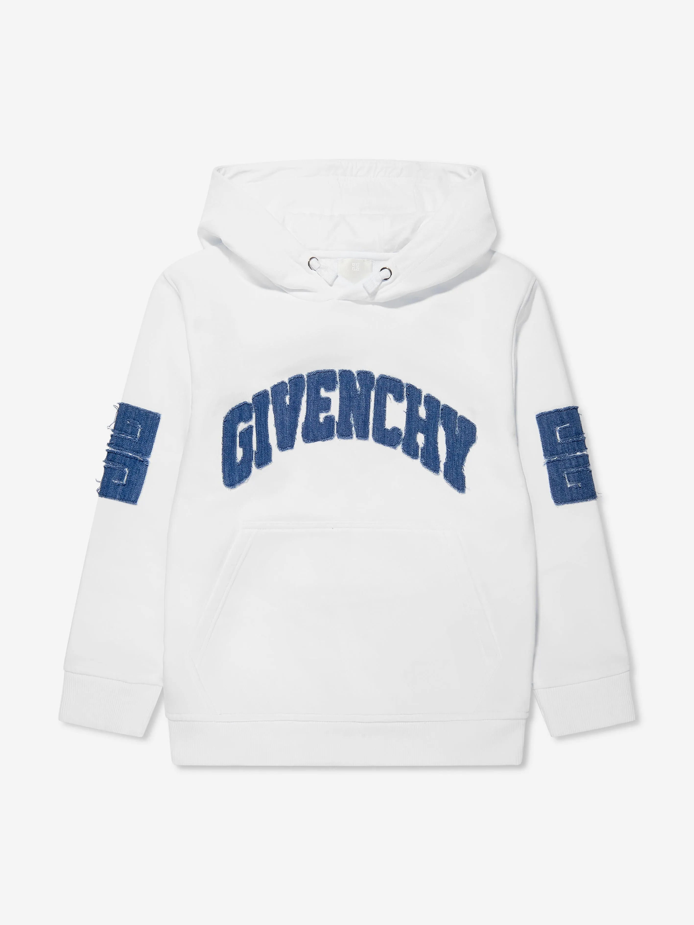 Givenchy Boys Applique Logo Hoodie in White