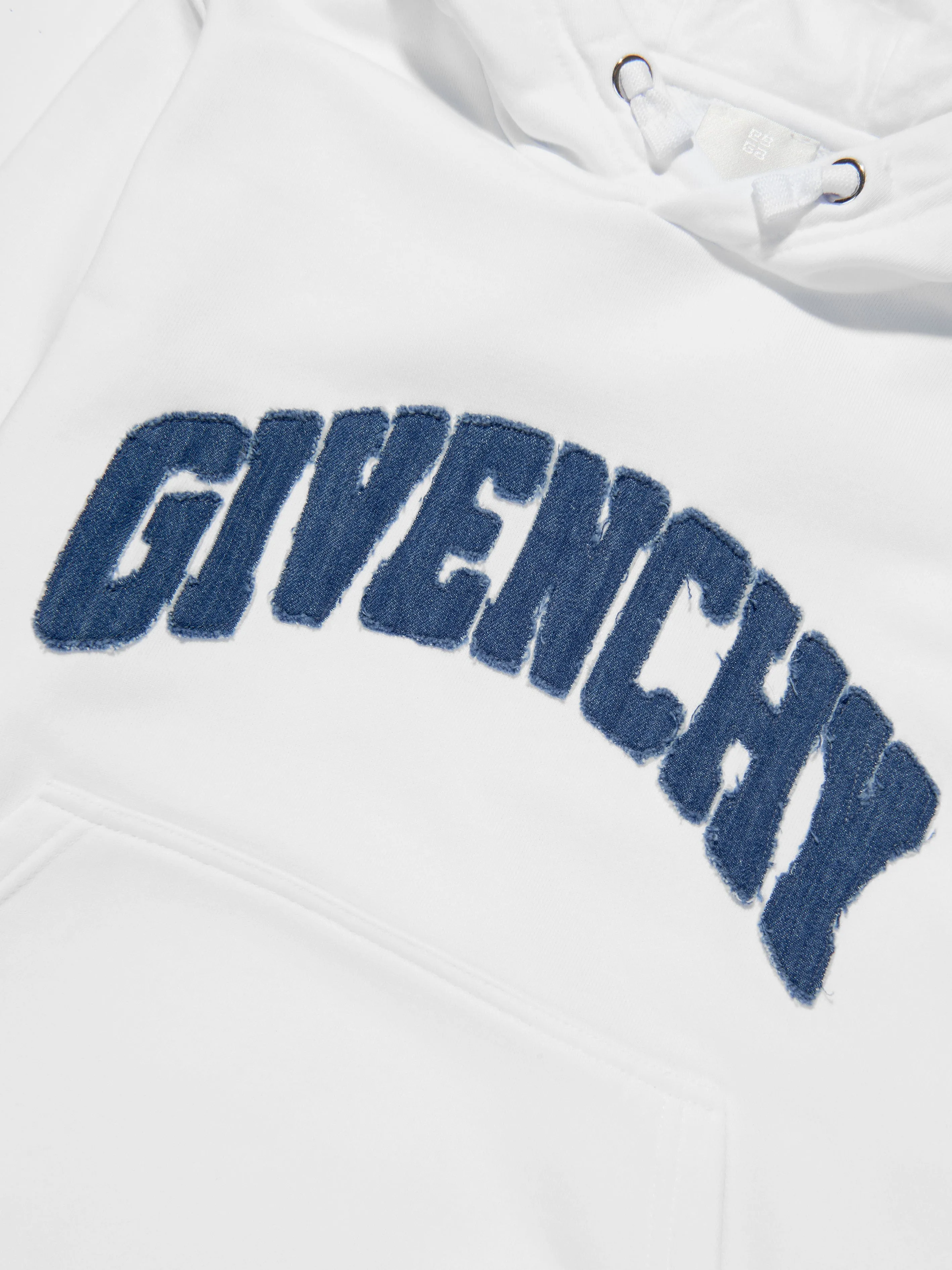 Givenchy Boys Applique Logo Hoodie in White