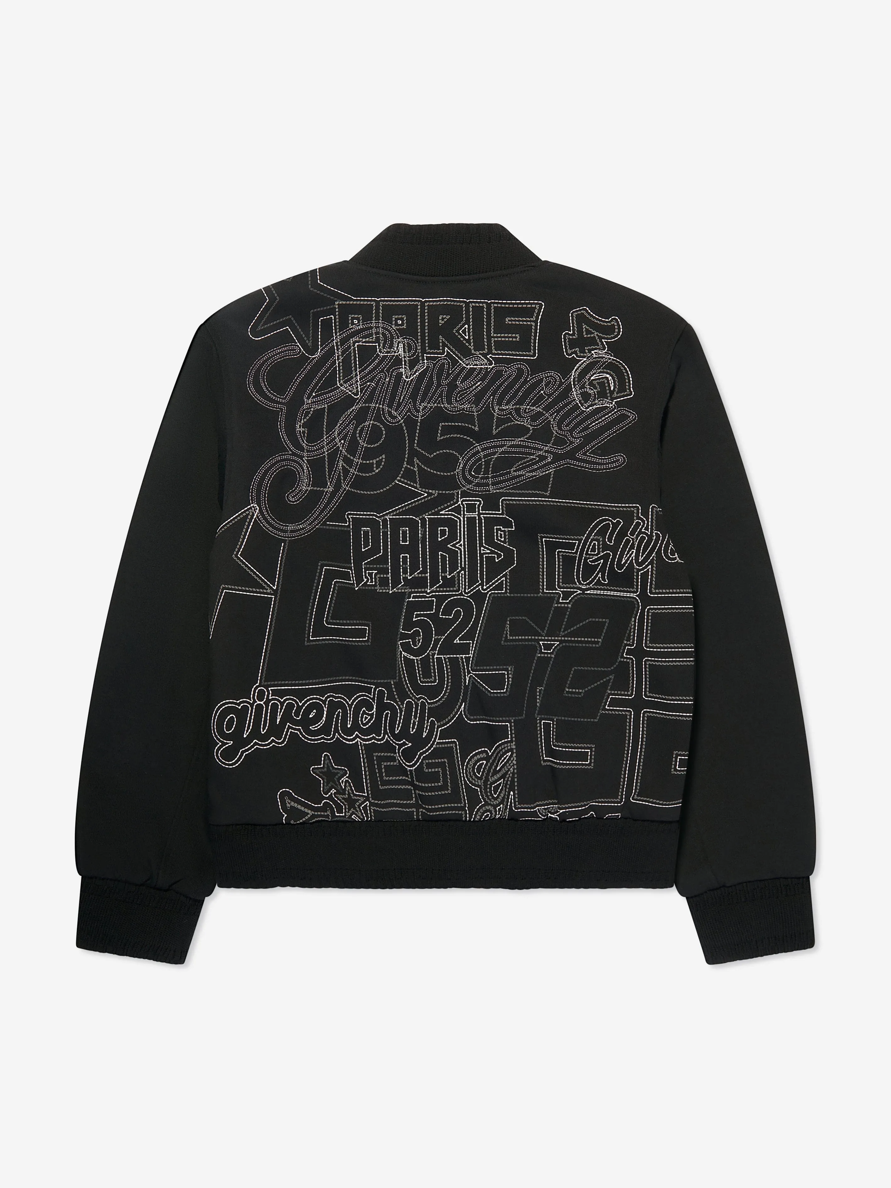 Givenchy Boys Embroidered Bomber Jacket in Black