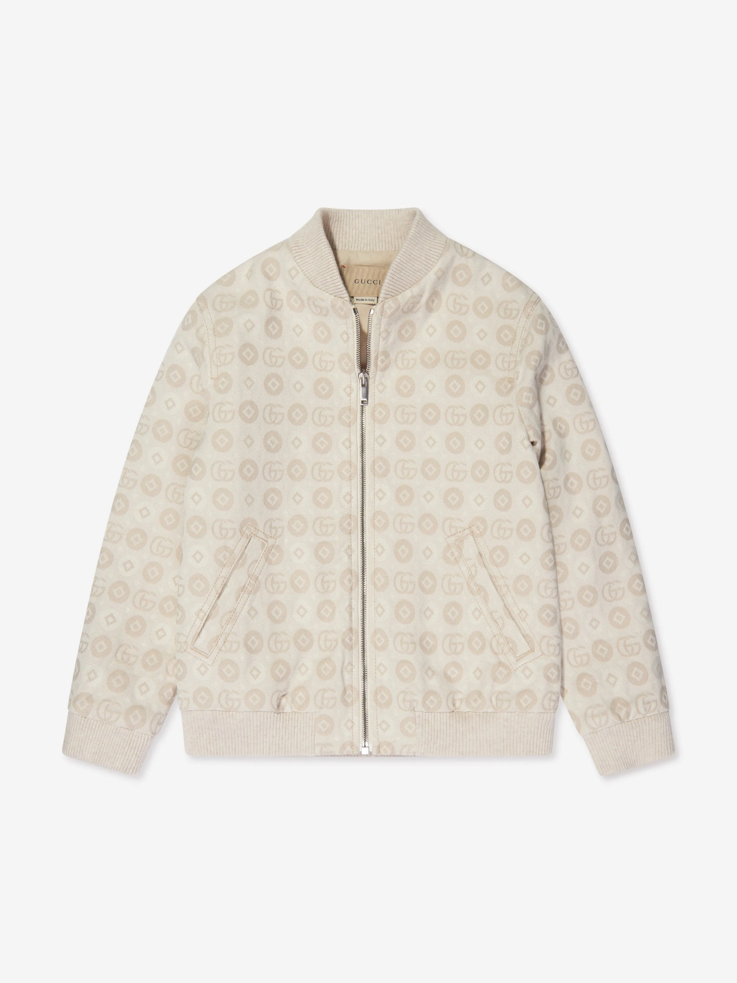 Gucci Boys Denim Bomber Jacket in Ivory