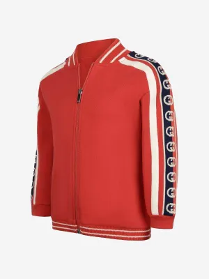 GUCCI Boys Zip Up Top - Cotton Logo Zip Up Top