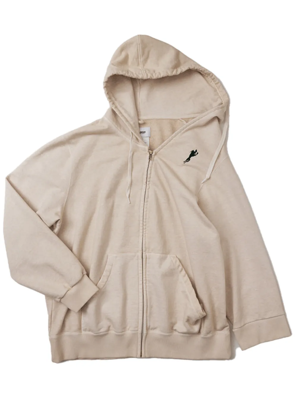 Half Loose Zip Up Hoodie