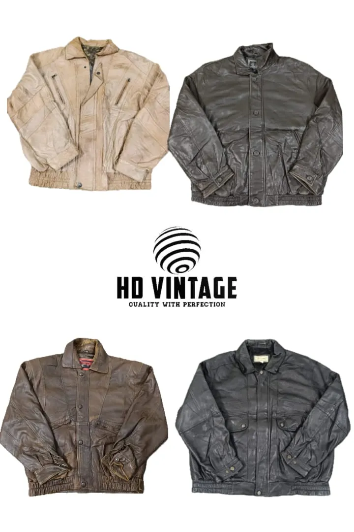 HD271 Leather Vintage Bomber Jackets - 14 pcs