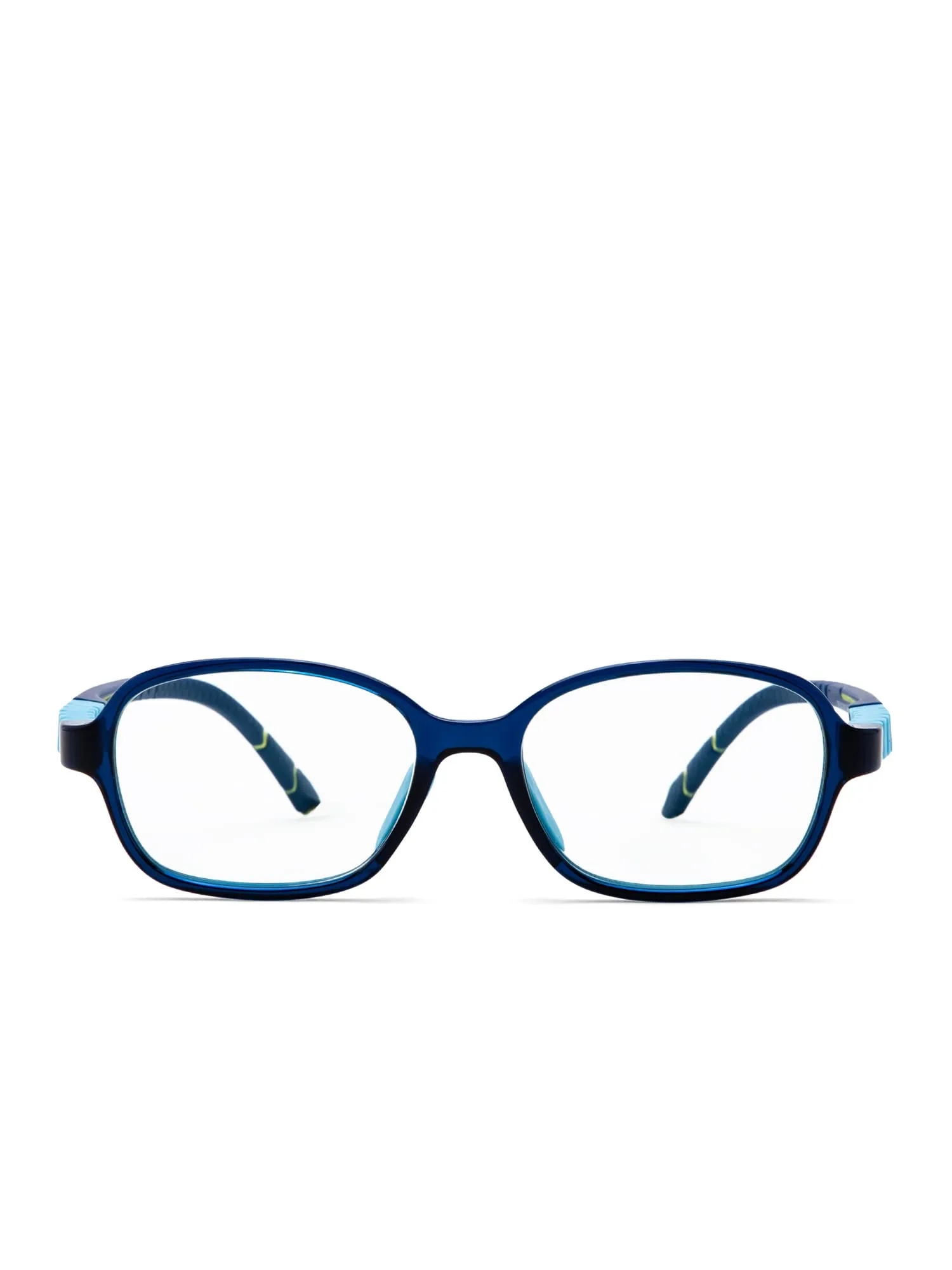 Intellilens | Zero Power Blue Cut Computer Glasses | Anti Glare, Lightweight & Blocks Harmful Rays | UV Protection Specs | For Boys & Girls | Blue| Oval | Small