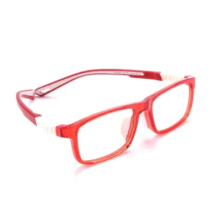 Intellilens | Zero Power Blue Cut Computer Glasses | Anti Glare, Lightweight & Blocks Harmful Rays | UV Protection Specs | For Boys & Girls | Red| Square| Small