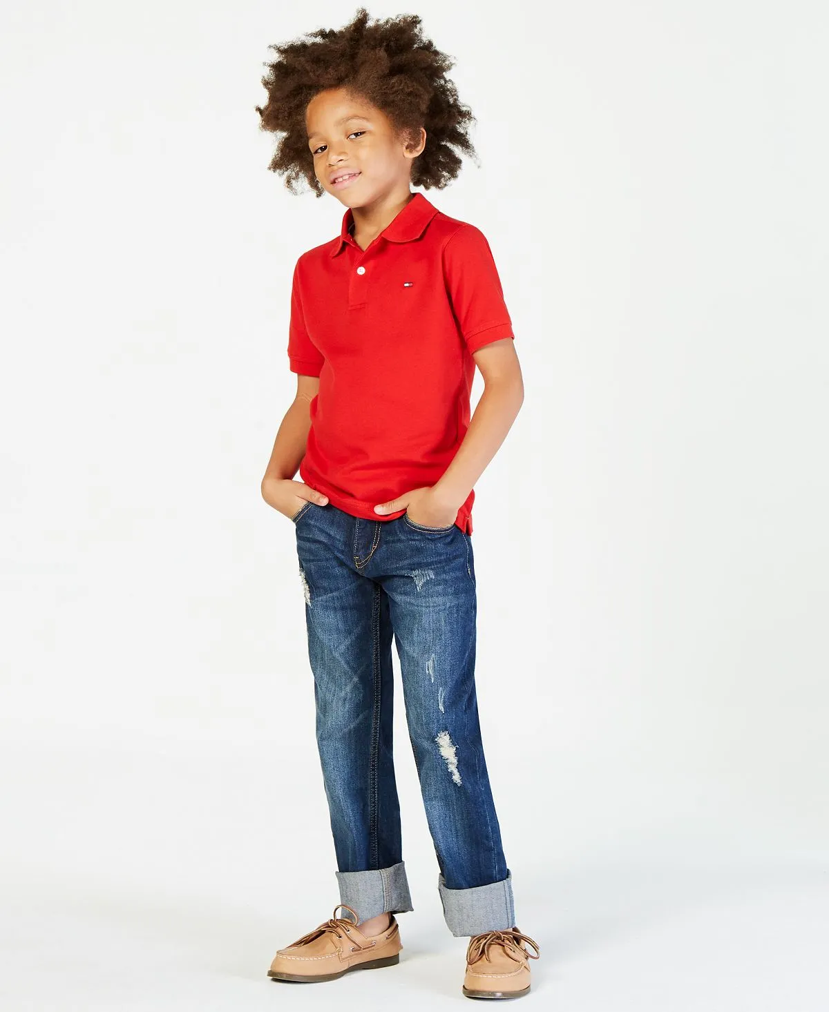 Ivy Big Boys Stretch Collar Polo Shirt Tommy Hilfiger