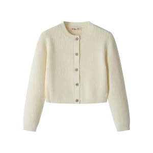 KNIT CARDIGAN-CREME